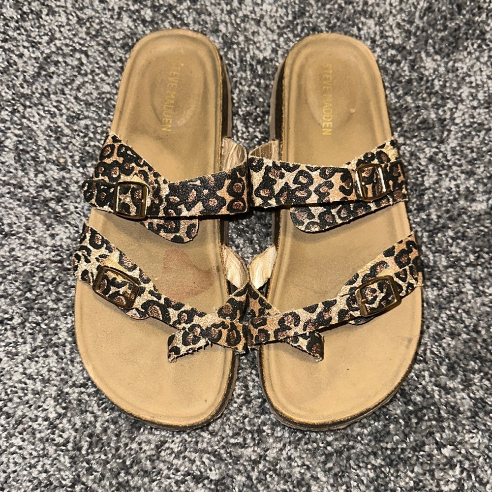 Glitter cheetah print sandals